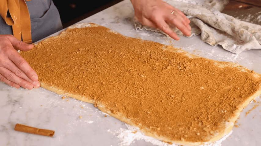 Fill the Cinnamon Roll Dough