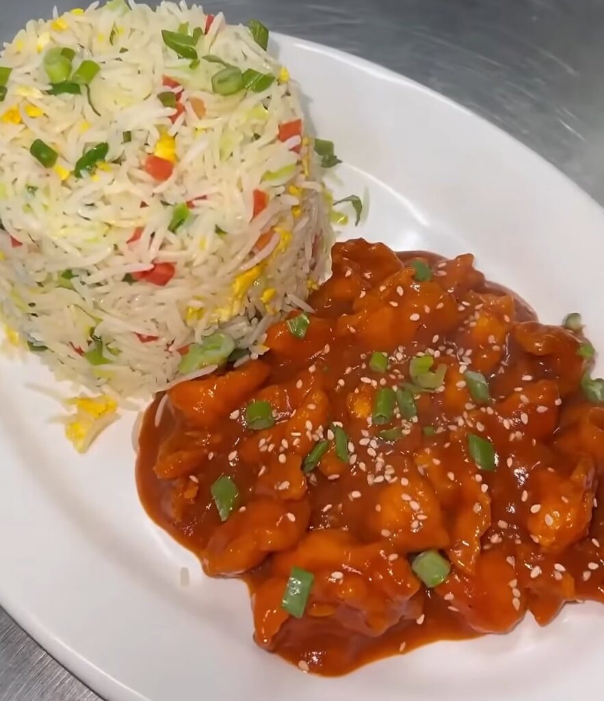 chicken fried rice with Manchurian