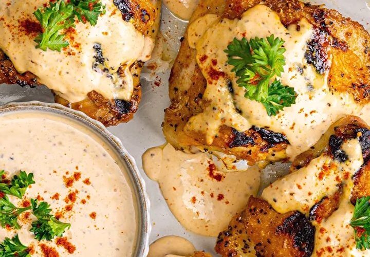 Chicken Thighs with Homemade Sauce: Grilled Alabama-Style