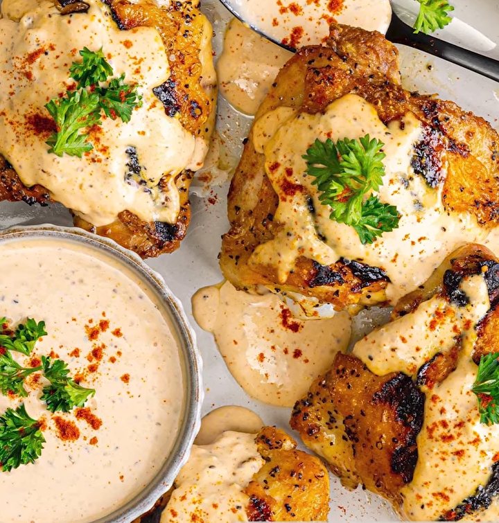 Chicken Thighs with Homemade Sauce: Grilled Alabama-Style