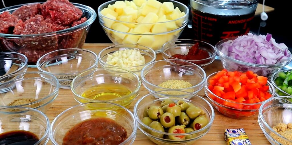 Detailed Ingredients Cuban Picadillo