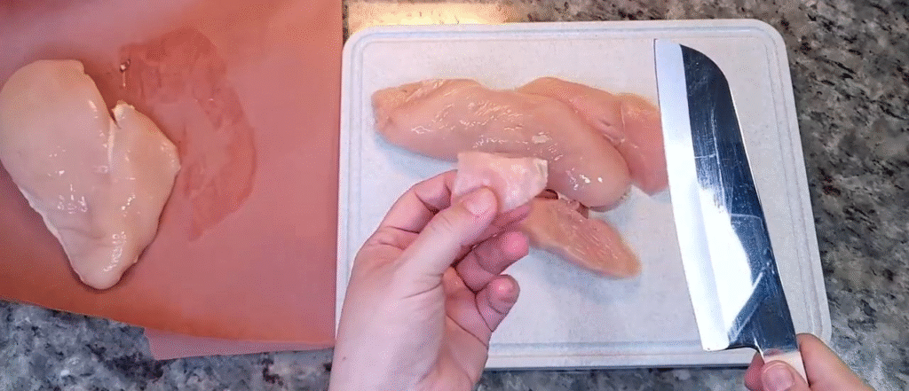 cut chicken into picese